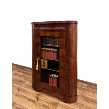 WITRYNA BIEDERMEIER XIX W. NAROŻNA ROGOWA BIBLIOTEKA ANTYK KĄTNIK