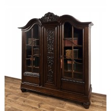 BIBLIOTEKA GABINETOWA Z KORONĄ ANTYK 100-LETNIA WITRYNA SZAFA RZEŹBIONA