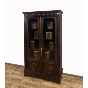 BIBLIOTEKA WITRYNA DWUDRZWIOWA WĄSKA SZAFA ANTYK XIX/XX W.