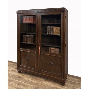 WITRYNA BIBLIOTEKA PODRĘCZNA DWUDRZWIOWA SZAFA ANTYK PŁASKORZEŹBY