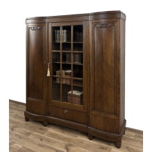 BIBLIOTEKA 100-LETN.Z SZUFLADĄ RZEŹBIONA ANTYK WITRYNA ŁUKOWATE DRZWI SZAFA