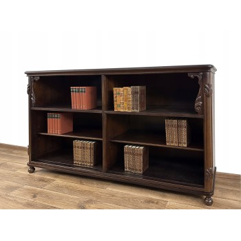 REGAŁ BIBLIOTEKA PODRĘCZNA ANTYK RZEŹBIONA POD TV RTV