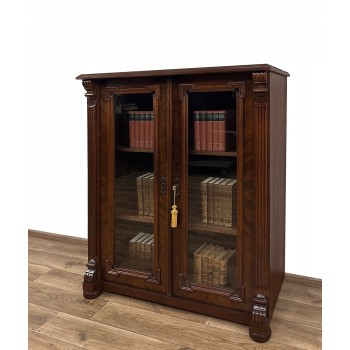 BIBLIOTEKA PODRĘCZNA XIX w. WITRYNA ANTYK RZEŹBIONA 2-DRZWIOWA SZAFKA