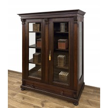 BIBLIOTEKA WITRYNA XIX w. ANTYK PRZESZKLONA SZAFA