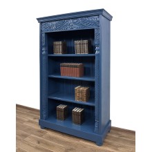 REGAŁ BIBLIOTECZNY INDIE ANTYK BIBLIOTEKA INDYGO RZEŹBIONY LIŚCIE