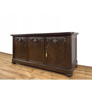 KOMODA RZEŹBIONE OWOCE ANTYK LATA 20. BUFET 2 SZUFLADY SZAFKA pod TV RTV