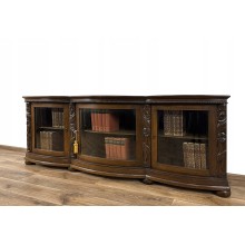 BIBLIOTEKA PODRĘCZNA RZEŹB. WITRYNA ANTYK PODEST SZAFKA POD TV RTV