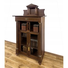 BIBLIOTEKA PODRĘCZNA 100-LETNIA ANTYK WITRYNA WERTIKO Z SZUFLADĄ SZAFKA