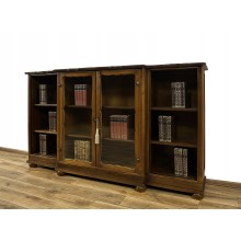 BIBLIOTEKA ANTYK POJEMNA DWUDRZWIOWA NISKA WITRYNA REGAŁ