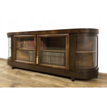 BIBLIOTEKA PODRĘCZNA ANTYK PODEST WITRYNA ŁUKOWATE SZYBY SZAFKA RTV